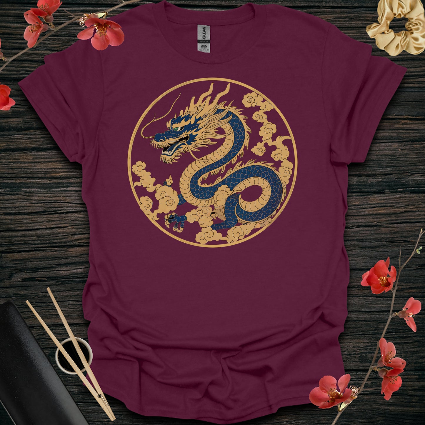 Navy and Gold Dragon