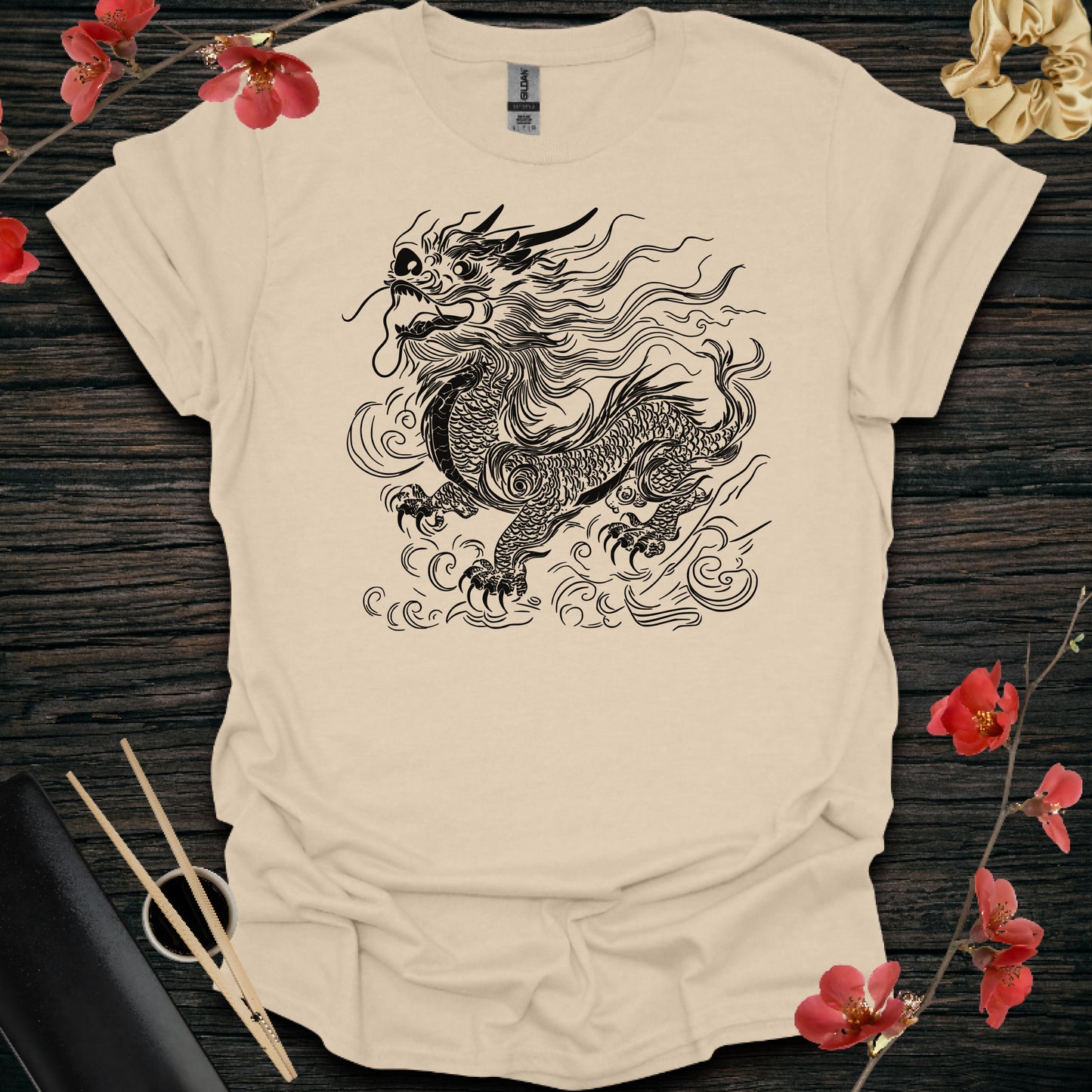 Black/White Illustrated Dragon