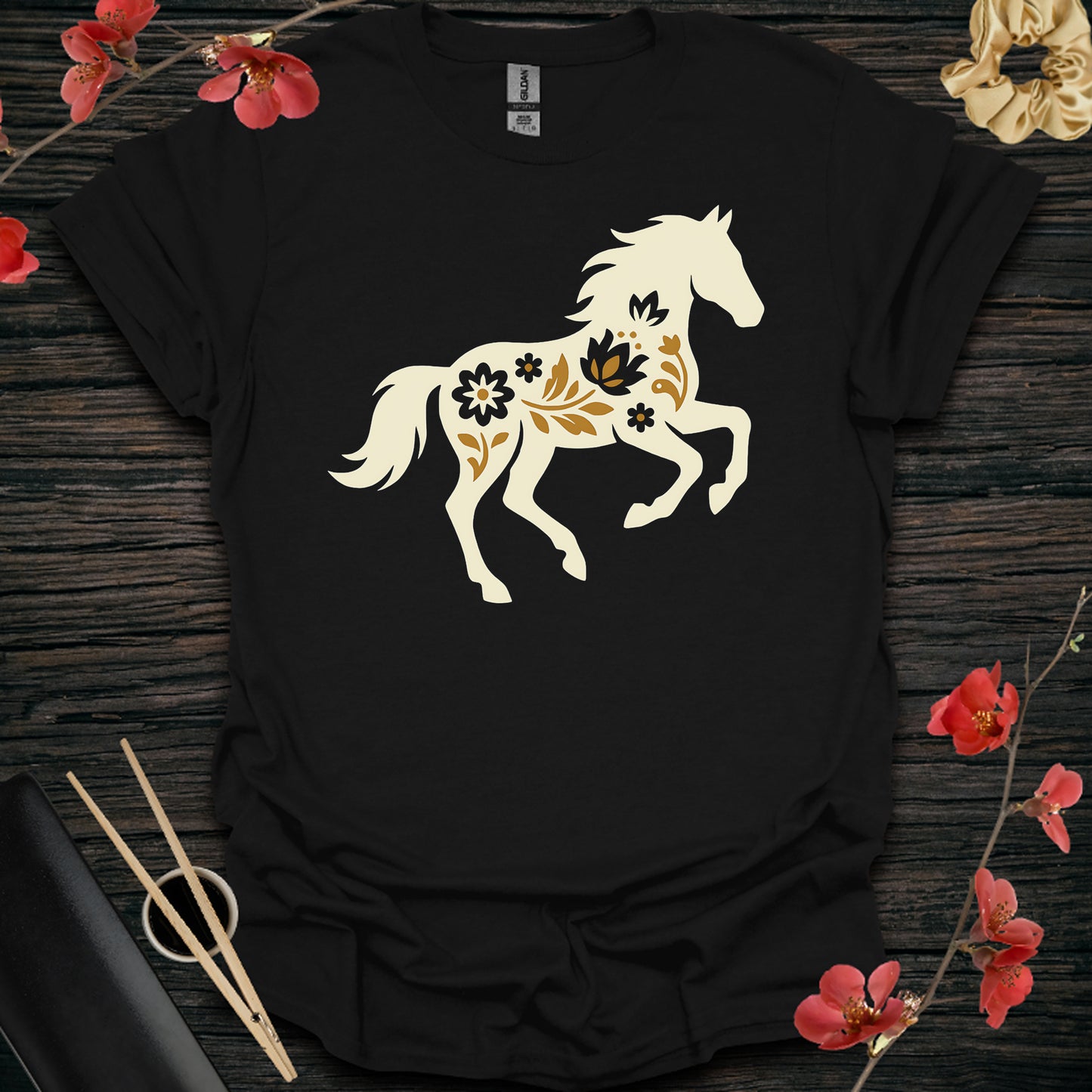 Golden Silhouette Horse