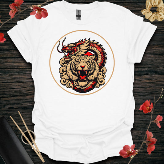 Red and gold Dragon and Tiger