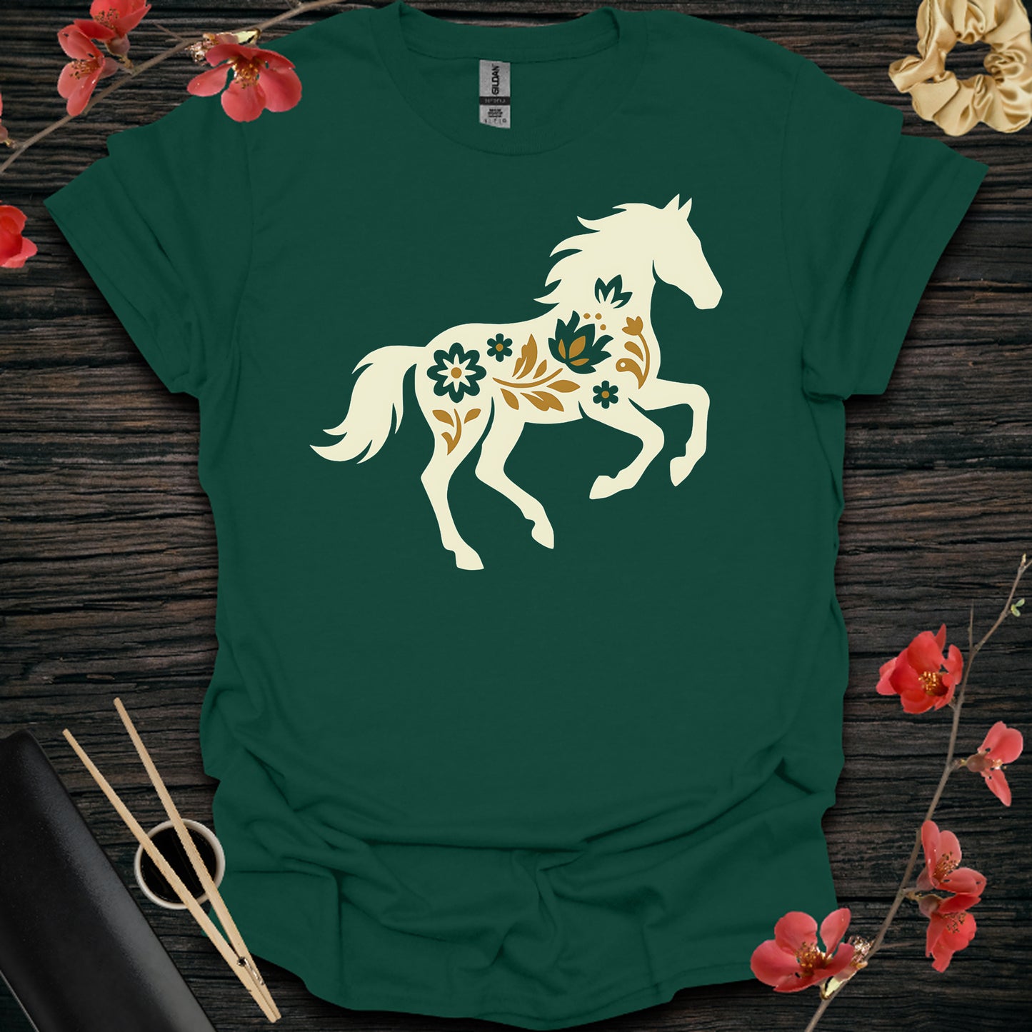 Golden Silhouette Horse