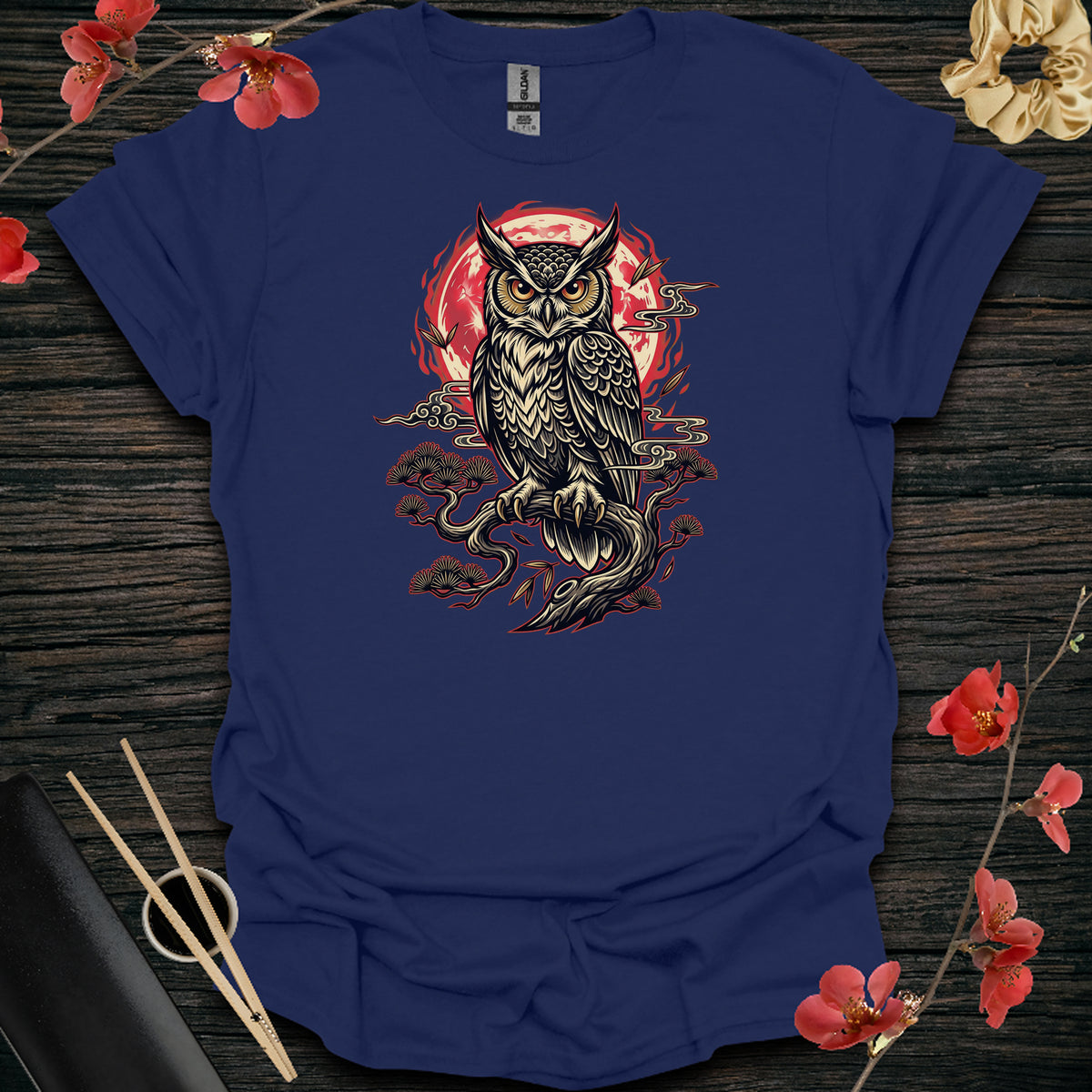 Lunar Owl T-Shirt - Navy