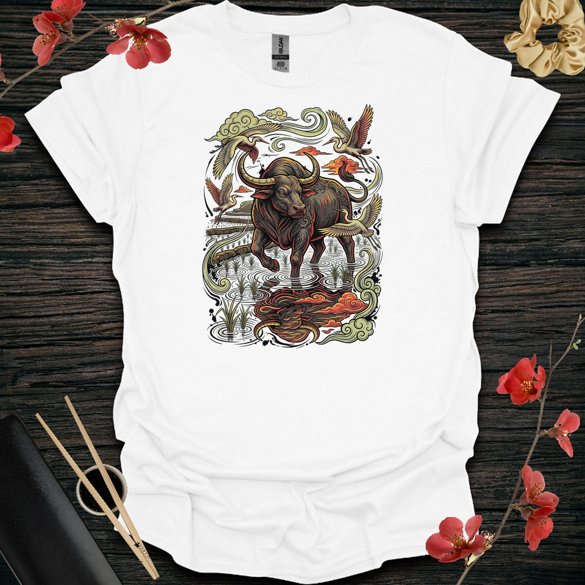 Water Ox Shadow T-Shirt - White