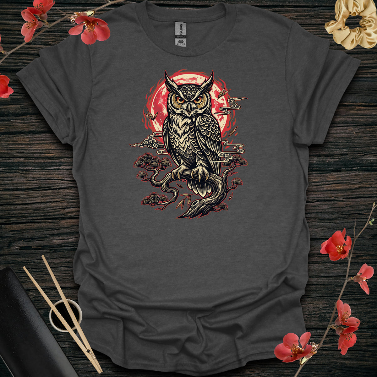 Lunar Owl T-Shirt - Dark Heather