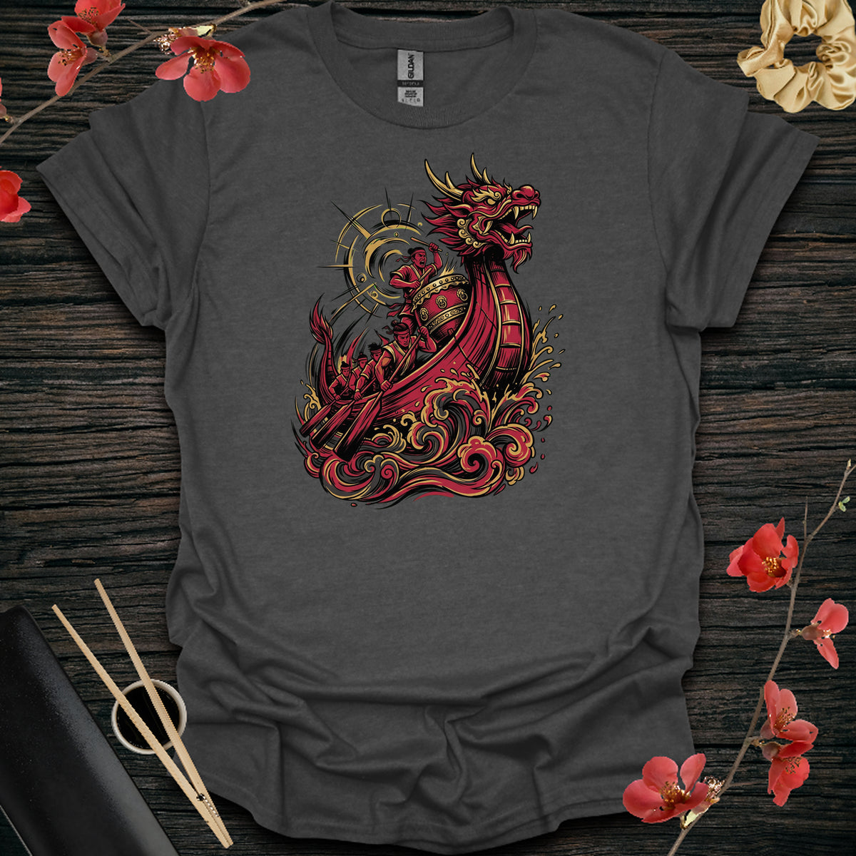 Dragon Warship T-Shirt - Dark Heather