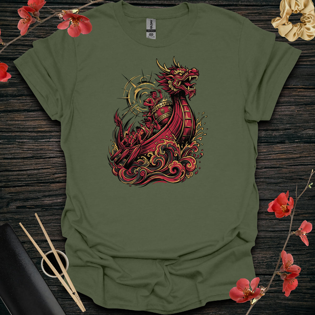 Dragon Warship T-Shirt - Military Green