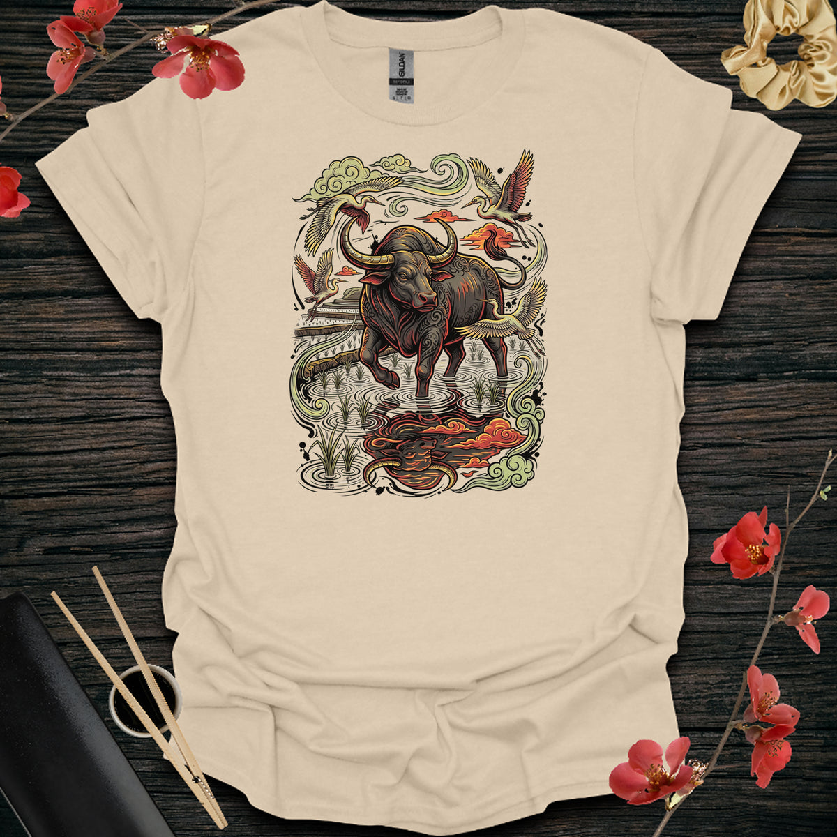 Water Ox Shadow T-Shirt - Sand