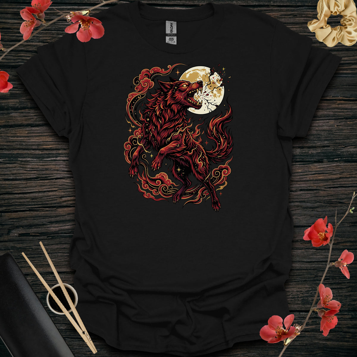 Moon Breaker Wolf T-Shirt - Black