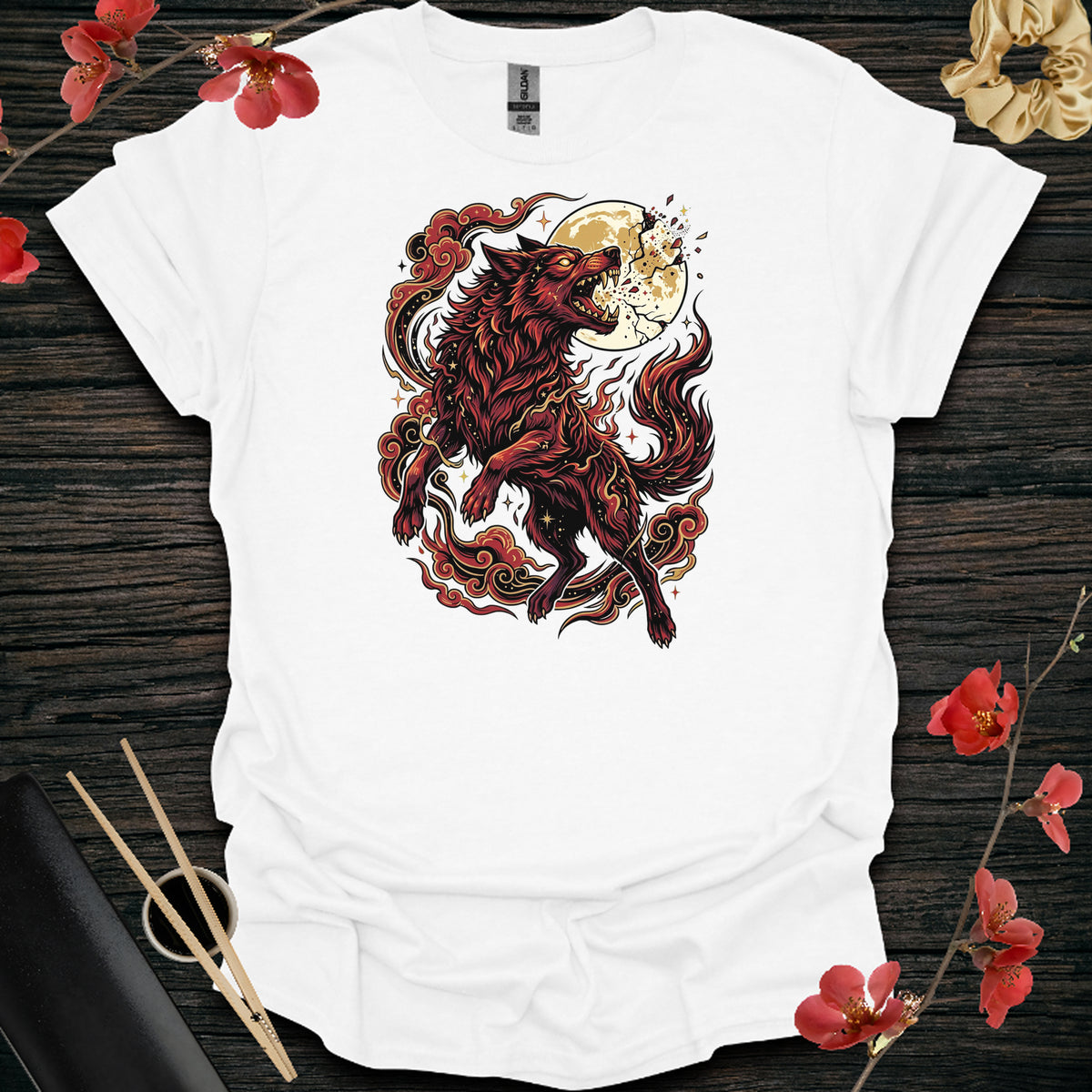 Moon Breaker Wolf T-Shirt - White
