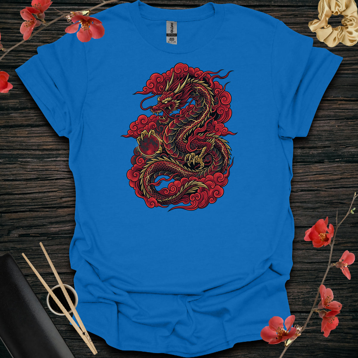 Red Storm Dragon T-Shirt - Royal